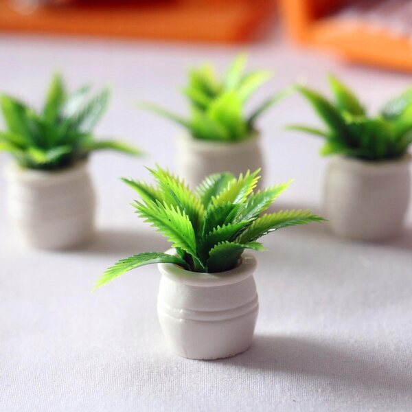 Mini plante Sago Cycas en pot pour maison de poupée à l’échelle 1:12, ensemble de 4 pcs