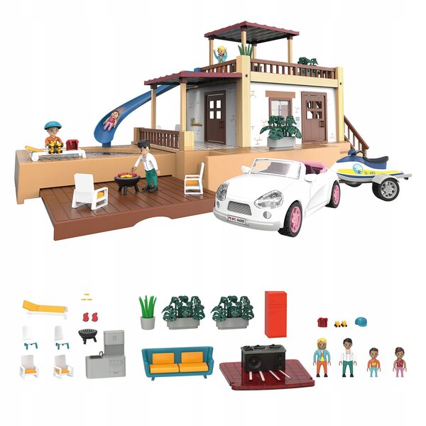 Beach house per bambole Playtive con luci LED, accessori e suoni