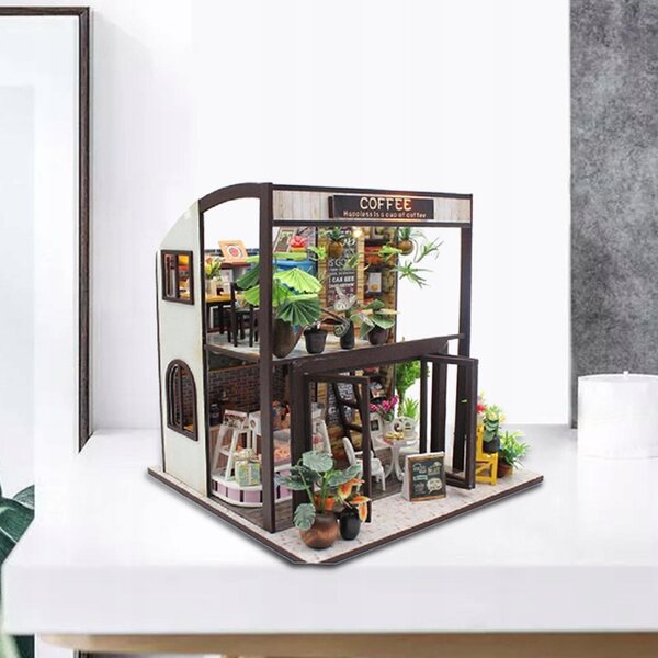 DIY Puppenhaus-Set aus Holz mit Möbeln und LED-Leuchten 1:24