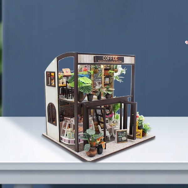 DIY Puppenhaus-Set aus Holz mit Möbeln und LED-Leuchten 1:24
