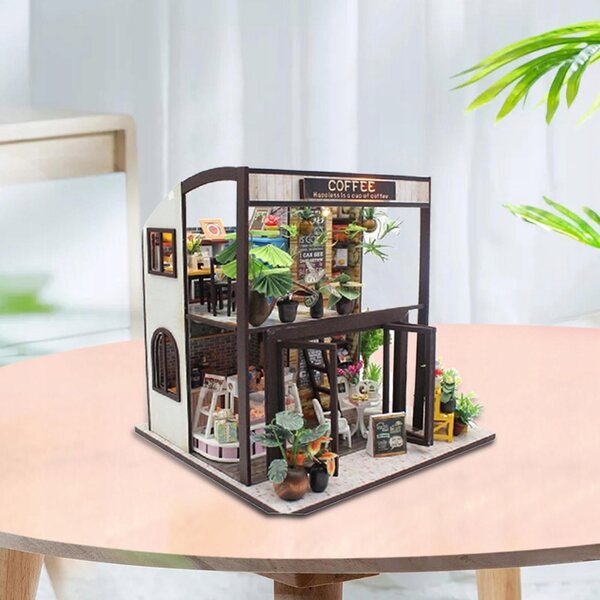 DIY Puppenhaus-Set aus Holz mit Möbeln und LED-Leuchten 1:24