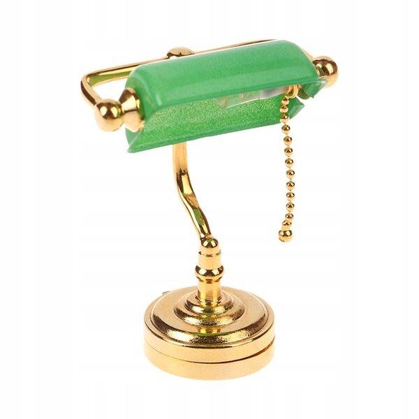 Lampe de table verte miniature vintage Dollhouse 1:12