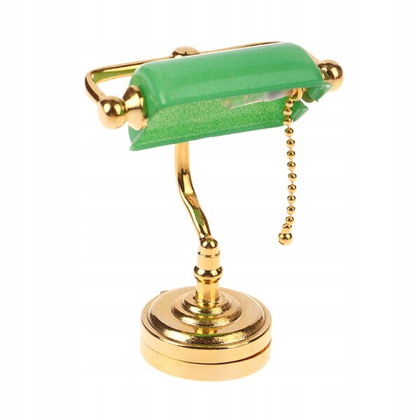 Lampe de table verte miniature vintage Dollhouse 1:12