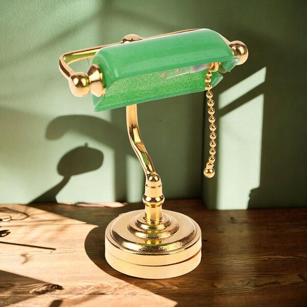 Lampe de table verte miniature vintage Dollhouse 1:12
