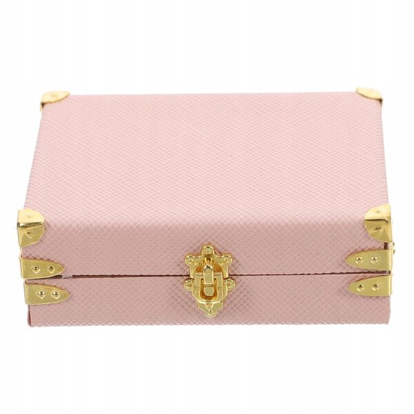 Mini valigia vintage rosa per casa delle bambole e oggetti in miniatura artigianali