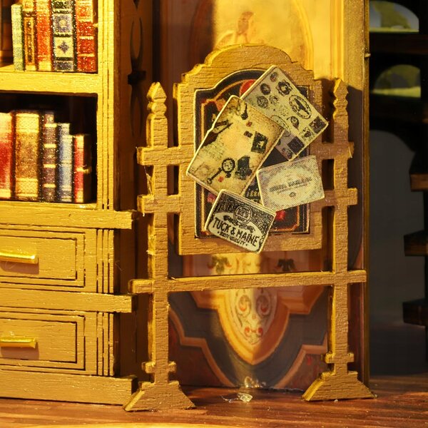 3D-Miniaturpuzzle Twilight Bücherregal aus Holz mit LED 431 Teile für Erwachsene und Kinder