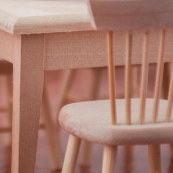 Ensemble miniature de table et chaises en bois 1:12 pour maison de poupée