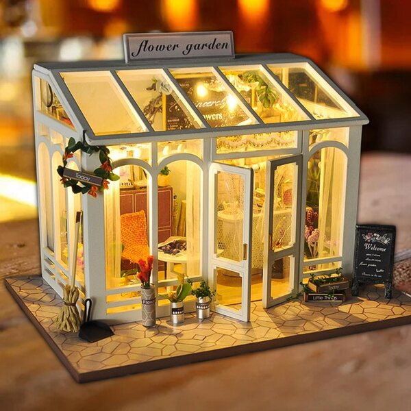 Dollhouse DIY in Legno con Luci LED e Accessori per Bambini e Adulti