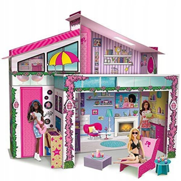 Barbie Sommervilla mit Puppe – Holzhaus für kreative Mädchen ab 3 Jahren