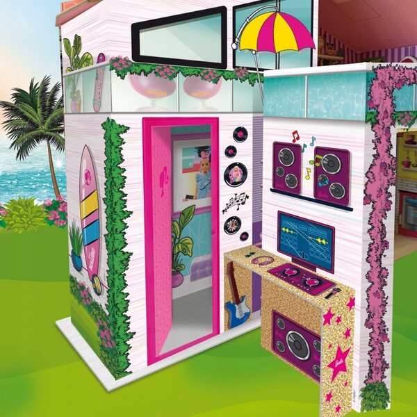 Barbie Sommervilla mit Puppe – Holzhaus für kreative Mädchen ab 3 Jahren