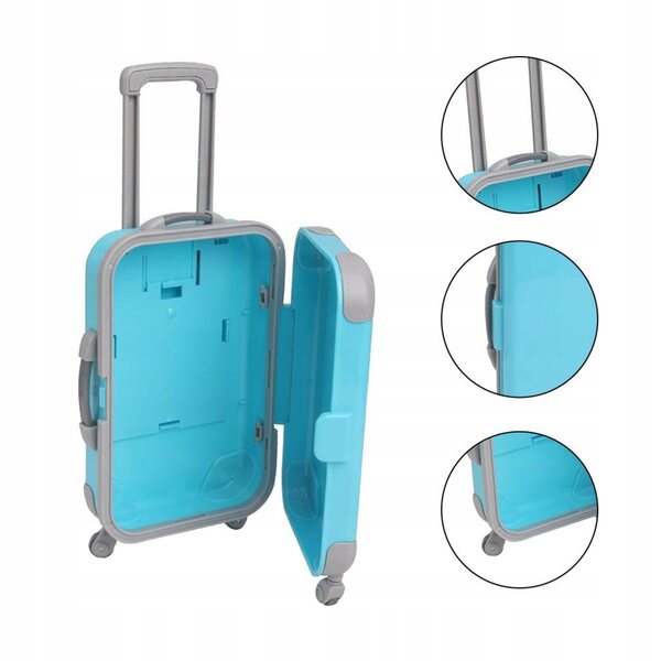 Mini-Holzkoffer für 18-Zoll-Puppen – blaues Reiseaccessoire für Mädchen