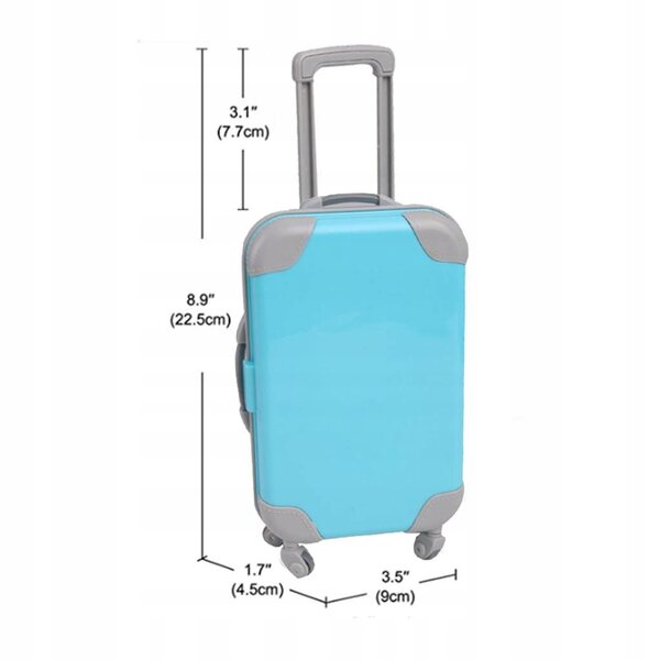 Mini-Holzkoffer für 18-Zoll-Puppen – blaues Reiseaccessoire für Mädchen