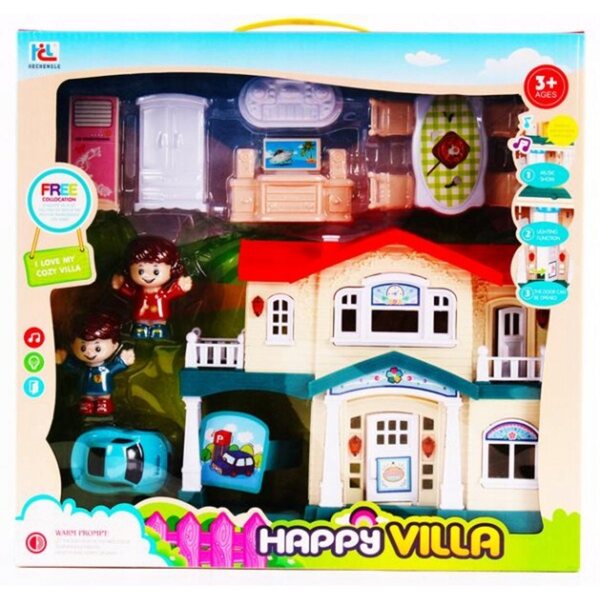 Casa delle bambole Mega Creative 19 cm con luci e accessori per bambini 3+