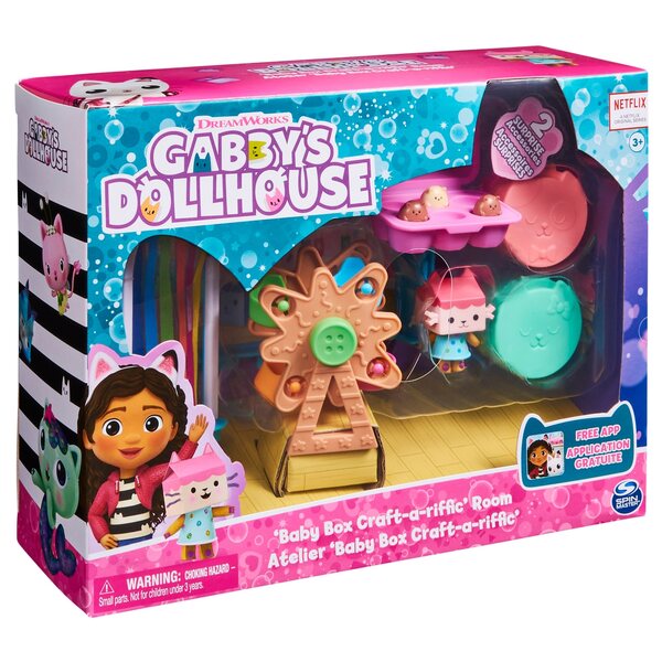 KOCI DOMEK GABI ZESTAW MAGICZNY POKÓJ ARTYSTY FIGURKA TEKTURZĄTKO KARUZELA