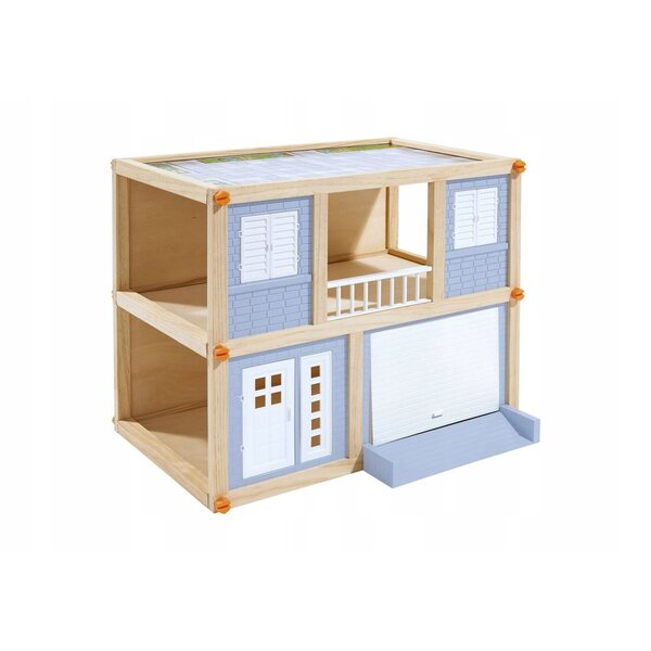 CITY Puppenhaus aus Holz mit Garage und Auto, für Kinder ab 3 Jahren