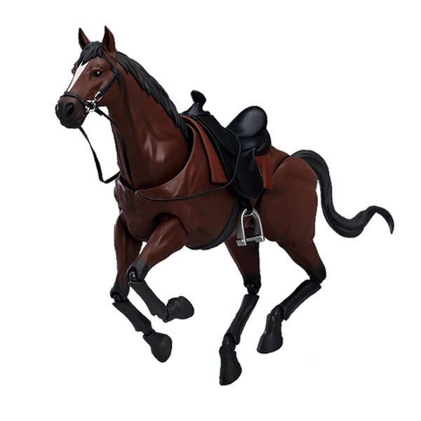 Figurine animali scala 1:12 modello cavallo marrone 22 cm per diorami e decorazioni
