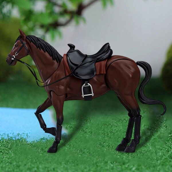 Figurine animali scala 1:12 modello cavallo marrone 22 cm per diorami e decorazioni