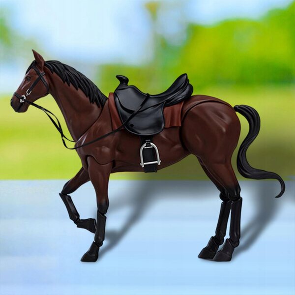 Figurine animali scala 1:12 modello cavallo marrone 22 cm per diorami e decorazioni