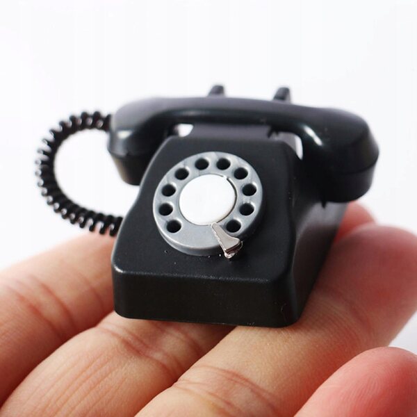 1:12 schaal Dollhouse miniatuur desktoptelefoon, vintage model