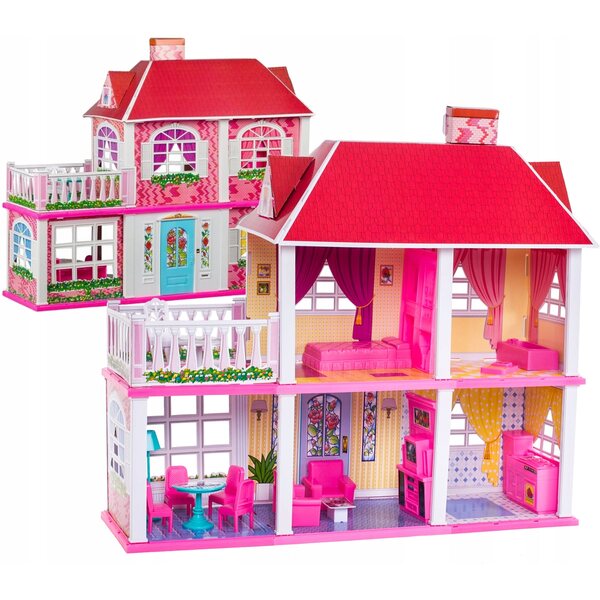 Grande Villa per Bambole Doris DH6980 con 5 Stanze e Mobili Colorati