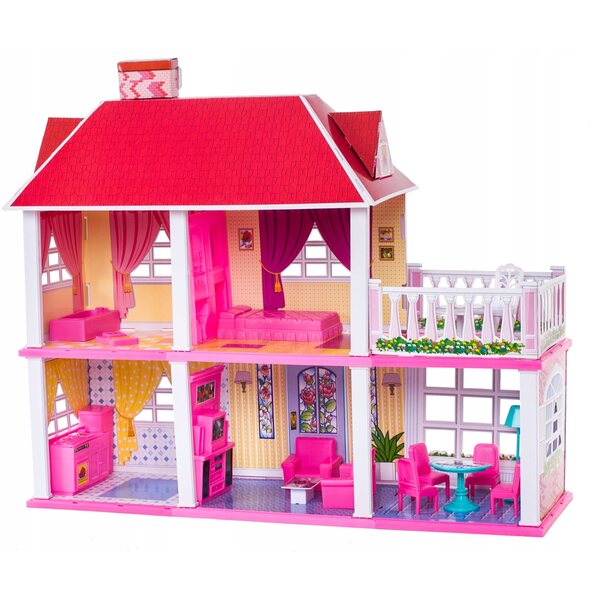 Grande Villa per Bambole Doris DH6980 con 5 Stanze e Mobili Colorati