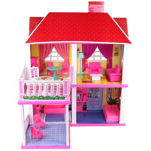 Grande Villa per Bambole Doris DH6980 con 5 Stanze e Mobili Colorati