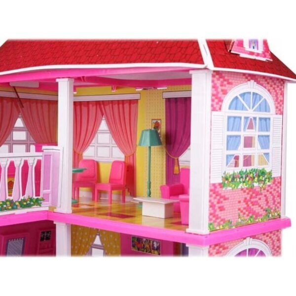 Grande Villa per Bambole Doris DH6980 con 5 Stanze e Mobili Colorati