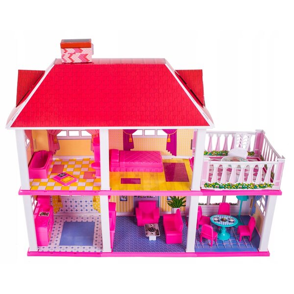 Grande Villa per Bambole Doris DH6980 con 5 Stanze e Mobili Colorati