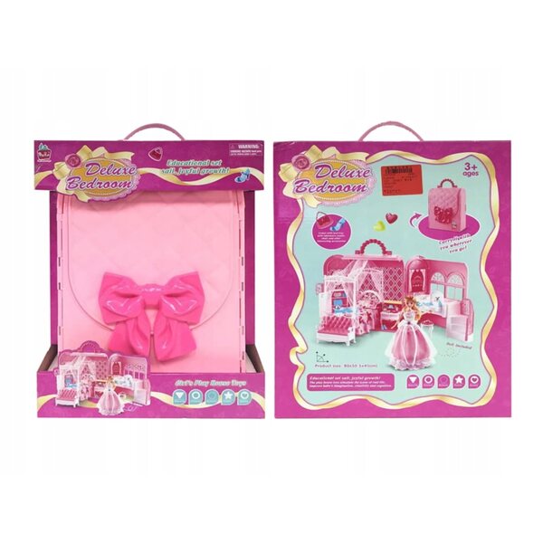 Erweiterbares Koffer-Puppenhaus 80x50x41 cm - Spiel für Kinder ab 3 Jahren