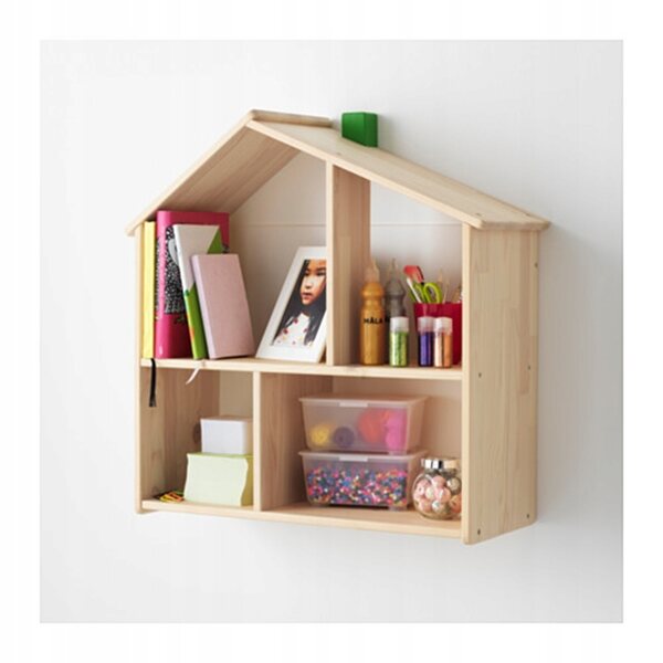 FLISAT IKEA casa delle bambole in pino come mensola da parete per bambini