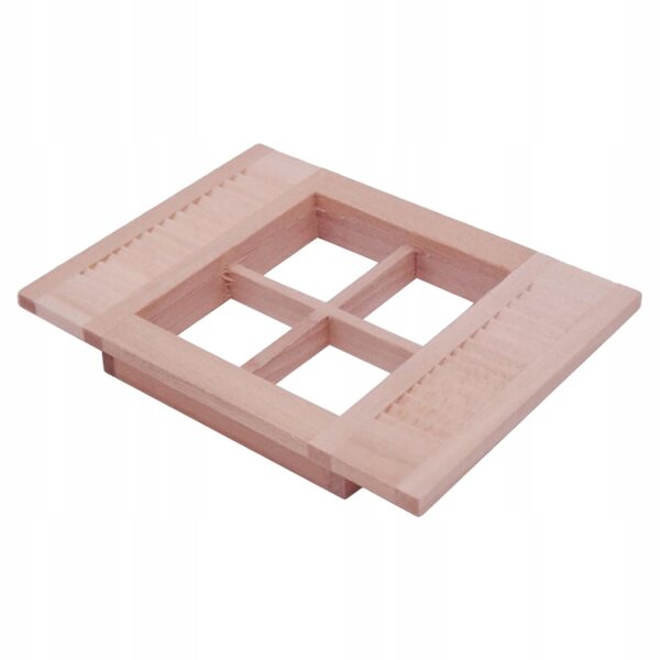 Finestre in legno di betulla non verniciate per casa delle bambole 1:12