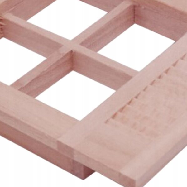 Finestre in legno di betulla non verniciate per casa delle bambole 1:12