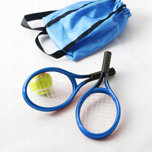 1:12 Miniatur-Tennisset mit Schläger und Bällen für Puppendomänen