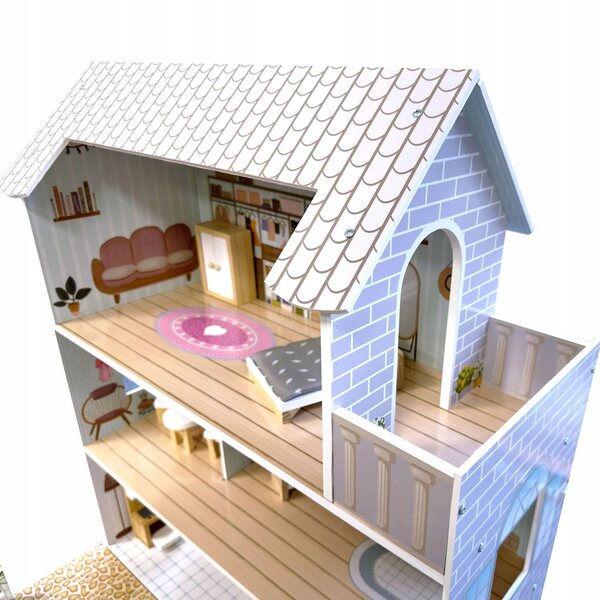 Puppenhaus aus Holz 70 cm mit Möbeln – kreativer Spaß für Kinder