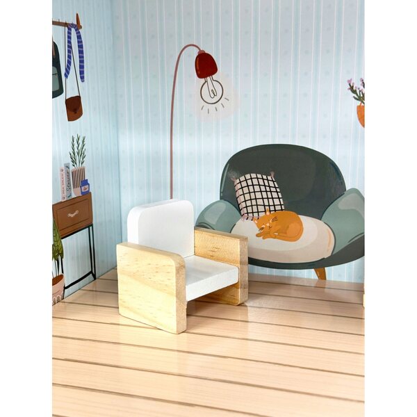 Puppenhaus aus Holz 70 cm mit Möbeln – kreativer Spaß für Kinder