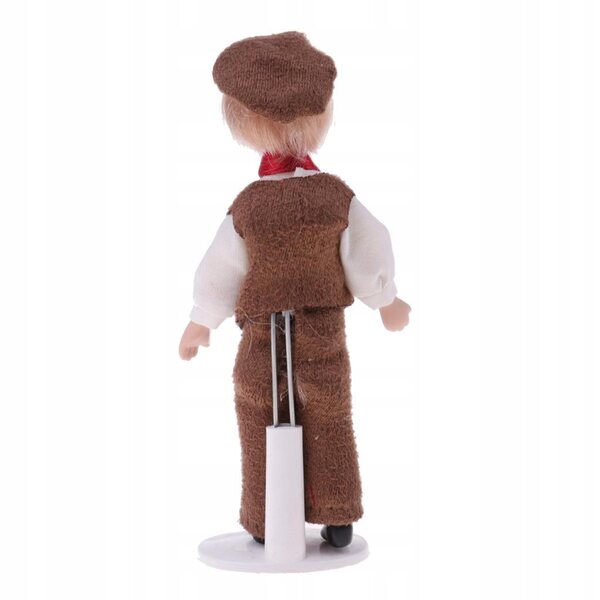 Miniatura porcellana bambino 1:12 per casa delle bambole con abiti e supporto