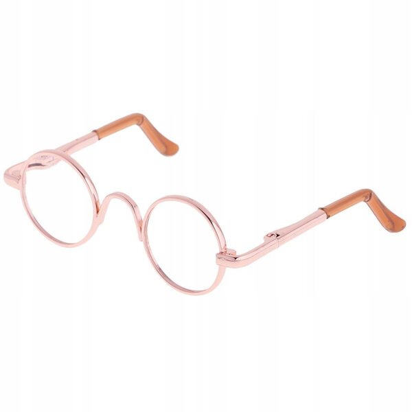 Lunettes rondes de poupée 1/3 BJD avec monture en or clair