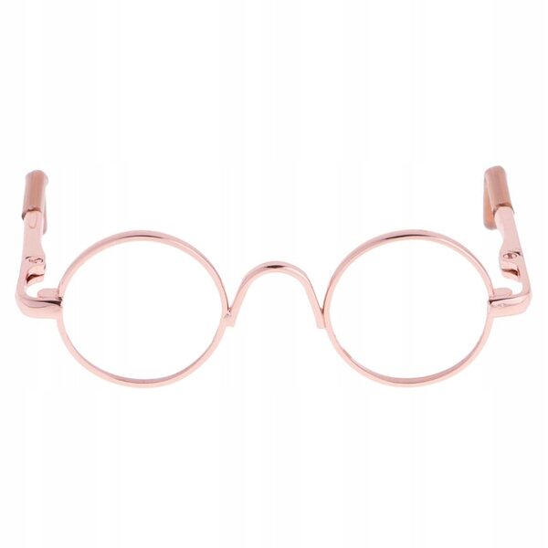 Lunettes rondes de poupée 1/3 BJD avec monture en or clair