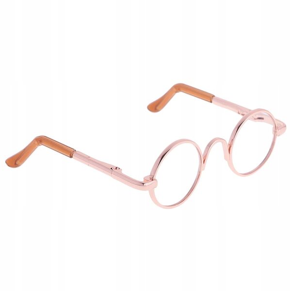 Lunettes rondes de poupée 1/3 BJD avec monture en or clair