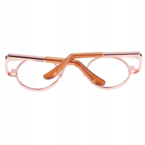 Lunettes rondes de poupée 1/3 BJD avec monture en or clair