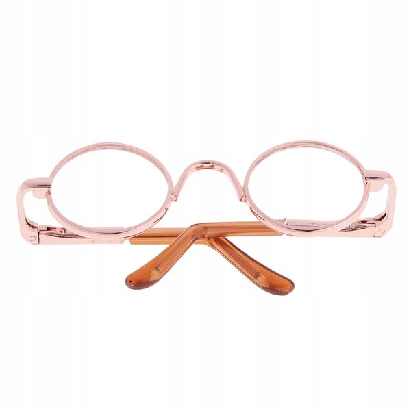 Lunettes rondes de poupée 1/3 BJD avec monture en or clair