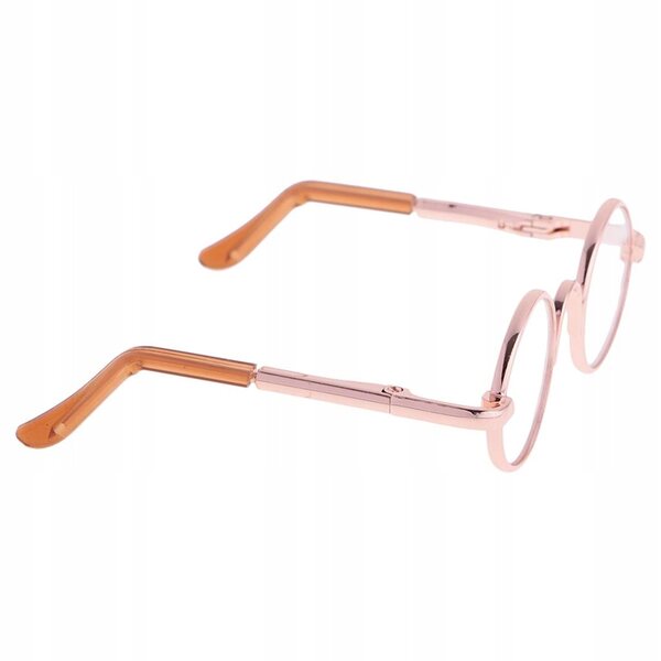 Lunettes rondes de poupée 1/3 BJD avec monture en or clair