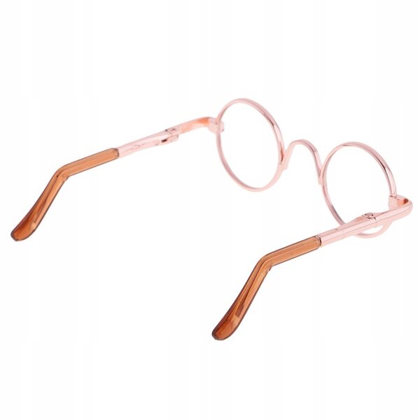 Lunettes rondes de poupée 1/3 BJD avec monture en or clair