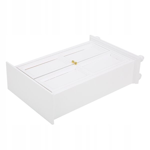 Miniatura armadio in legno bianco a due ante per bambole scala 1:12