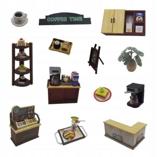 Cottage per bambole in legno con luci e accessori, kit di miniature 14+