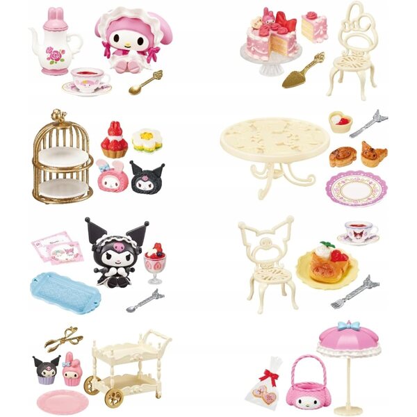 Re-ment Sanrio My Melody e Kuromi Gioco Sorpresa Festa del Tè Miniature