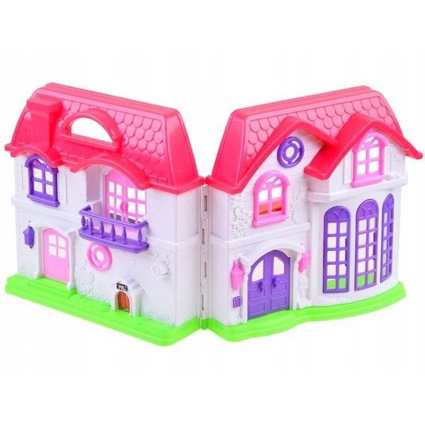 Casa delle bambole Jokomisiada con mobili e campana luminosa da 25 cm