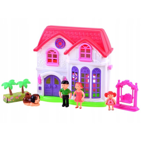 Casa delle bambole Jokomisiada con mobili e campana luminosa da 25 cm
