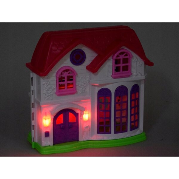 Casa delle bambole Jokomisiada con mobili e campana luminosa da 25 cm