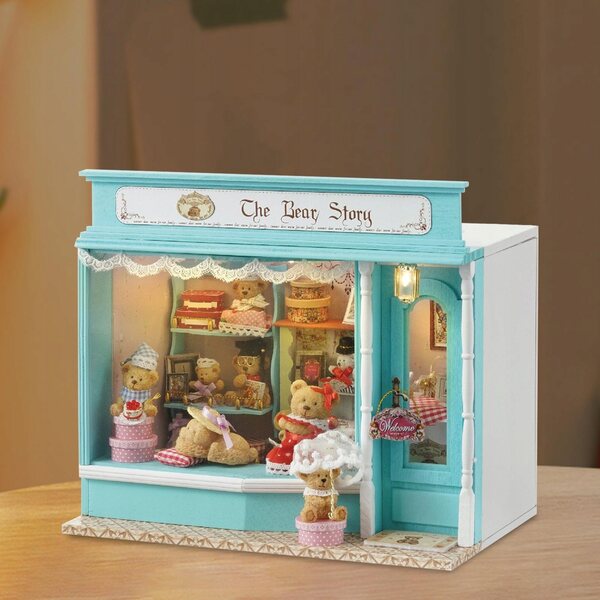 DIY-Puppenhaus-Miniaturbausatz aus Holz mit Möbeln und Zubehör